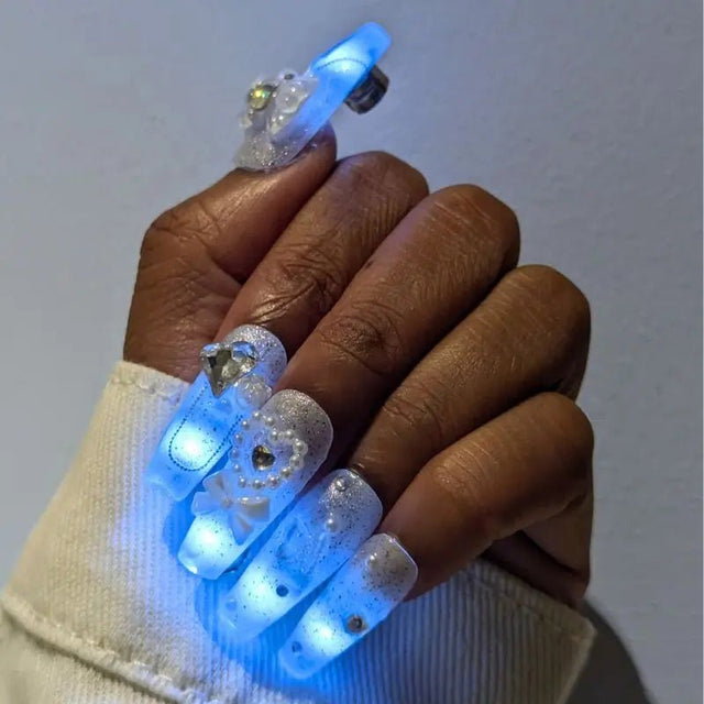 Light up LED Press - On Nails - Neon Cowboys - Accessories - LEDNailsWLuxeXS