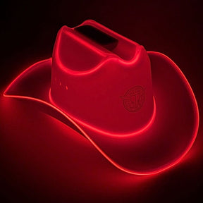 Red Light Up Neon Cowboys Hat - LED Western Hat -Glowing Cowboy Hat for Nightlife and Country Music Concerts & Group Events
