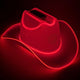 Red Light Up Neon Cowboys Hat - LED Western Hat -Glowing Cowboy Hat for Nightlife and Country Music Concerts & Group Events