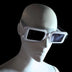 White LED sunglasses on woman side view - Bright illuminated party glasses for wedding receptions, graduation celebrations, New Year's Eve parties, and special occasions