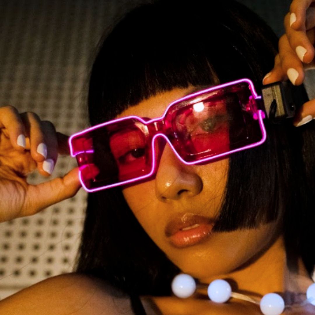 Light up Party Sunglasses - Neon Cowboys - Accessories - SUNGLASSPINK