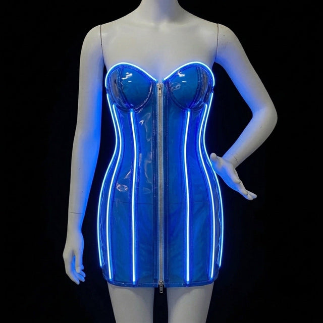 Custom LED PVC Light-Up Mini Dress