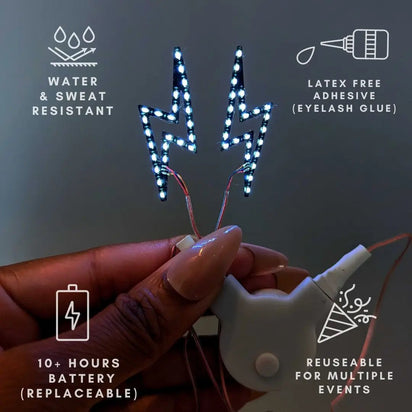 How to apply lightning bolt LED face stickers for Burning Man festival and desert raves