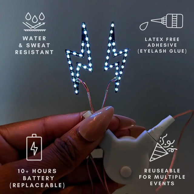 How to apply lightning bolt LED face stickers for Burning Man festival and desert raves