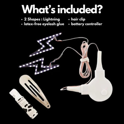 Lightning bolt LED face stickers kit for Halloween costumes and x-men storm themed makeup
