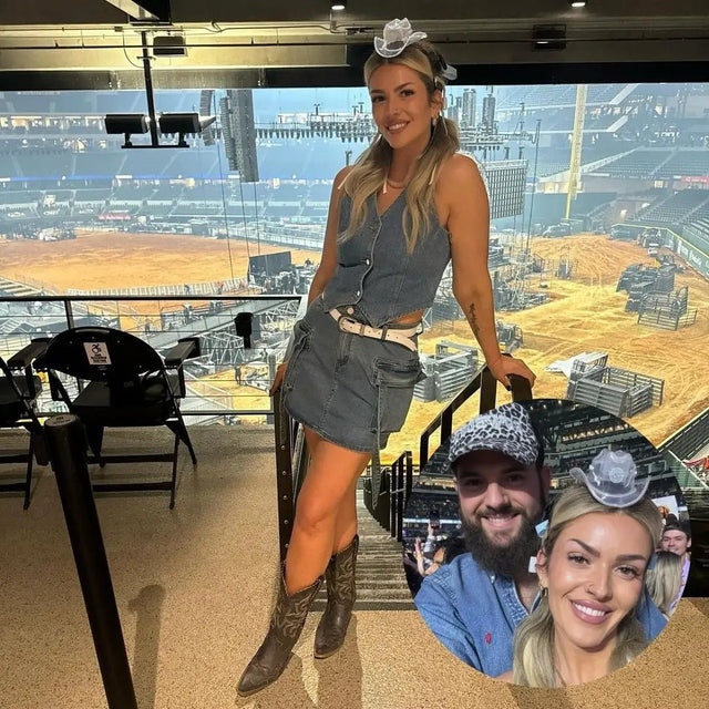 Sports fans wearing mini neon cowboys hats at stadium tailgate parties creating team spirit with light-up accessories for game day celebrations, Post Malone concert, monster truck rallies