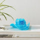 Blue LED cowboy hat product display - Light-up pet accessory shown on white background