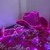 Purple LED cowboy hat with matching illuminated LED sunglasses - Neon Cowboy Bundle accessories in violet color for nightclub and festival outfits