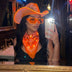 Neon Cowboy Bundle, woman mirror selfie in an orange glowing LED cowboy hat, light up bandana and led sunglasses, a neon cowboy hat, glow bandana and party sunglasses bundle for raves, music festivals and western costume parties, Neon Cowboys