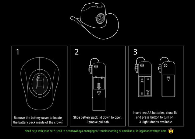 Neon Cowboys® Hat (Clear Plastic + Colored Lights) - Neon Cowboys - Hats - NCH - 2005PR