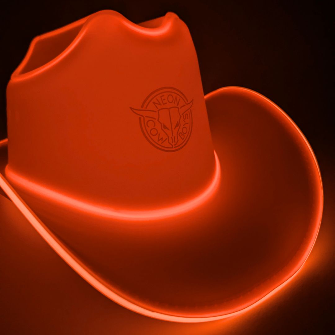 Orange LED Neon Cowboys Hat - Neon Cowboys - Neon Cowboys Hat - 