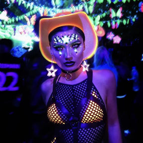 Orange LED Neon Cowboys Hat - Neon Cowboys - Neon Cowboys Hat - 