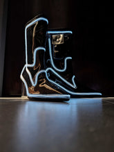 Out Past Midnight Boots - Black PVC with White Lights (Ships from Factory in Vietnam. Estimated delivery 3 weeks) - Neon Cowboys - 