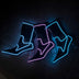 Three black light up boots glowing blue and pink resting on a dark floor, these Out Past Midnight light up cowgirl boots and light up heels are made for raves, festivals and nightclub nights, Neon Cowboys
