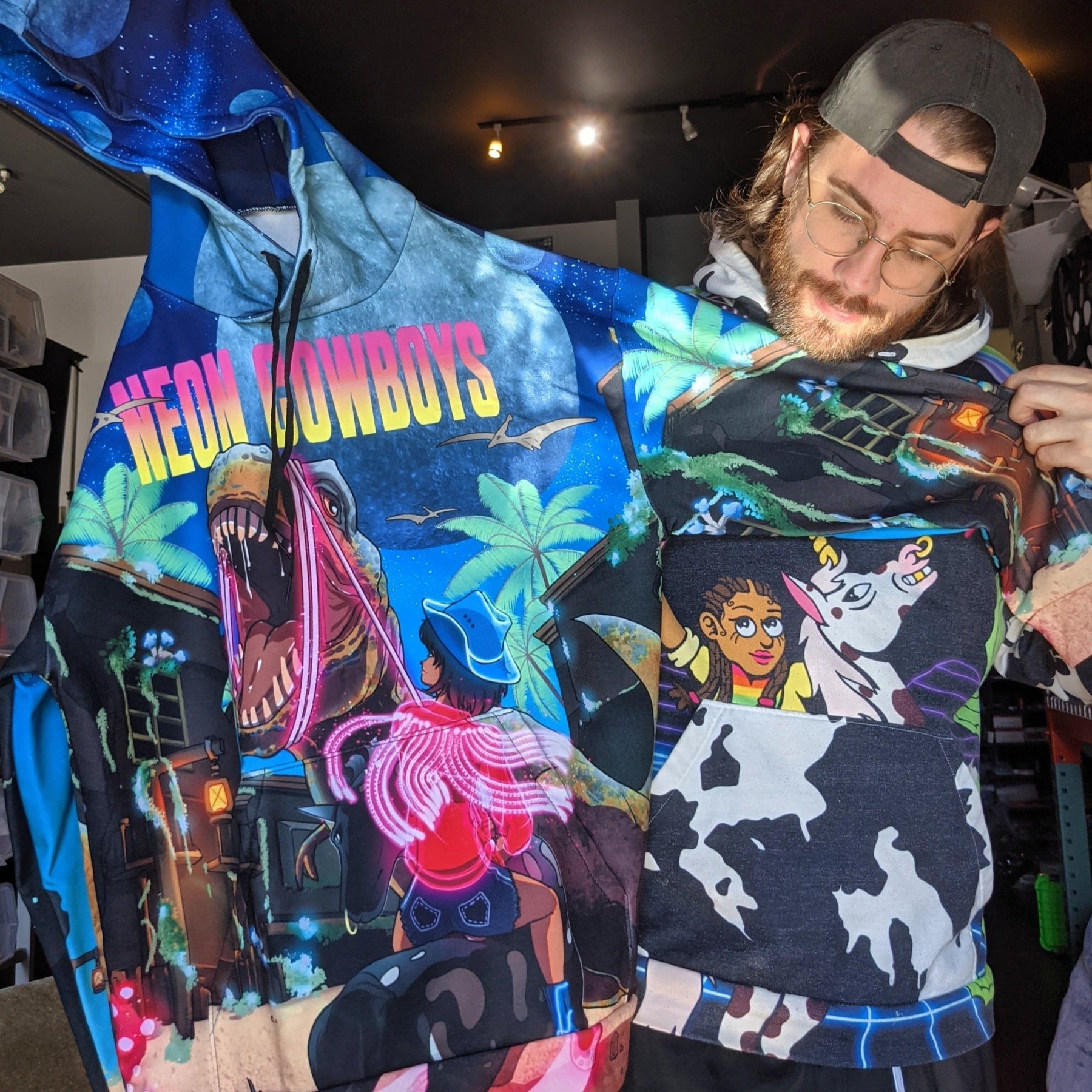 Past vs Future Hoodie - Neon Cowboys - Troubleshooting - 8942359_10869