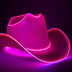 space cowgirl LED hat glowing pink neon perfect for festival fashion Coachella style music festival outfits electronic dance music events