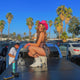 hot pink cowboy hat LED perfect for concert photography backstage fashion music industry promotional content artist collaborations