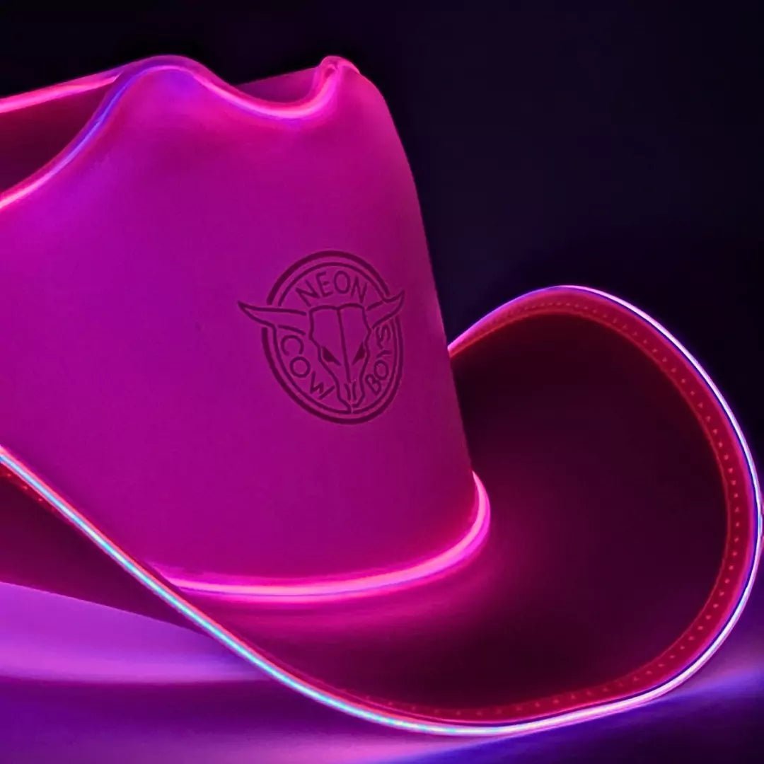 Pink Light Up Neon Cowboys Hat - Hot Pink LED Cowboy Hat for Women - Perfect for Concerts, Bachelorette Parties, Sororities