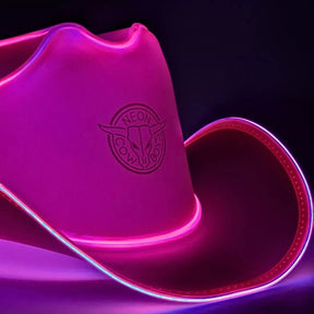 Pink Light Up Neon Cowboys Hat - Hot Pink LED Cowboy Hat for Women - Perfect for Concerts, Bachelorette Parties, Sororities