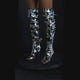 Lace Up Over the Knee Metallic Cowprint Boots