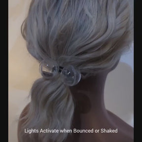 LED Hair Tie in Ponytail Video - Light Up Hair Accessory - Illuminated Hair Tie Glow Party, Night Run, New Years, Halloween Christmas Party