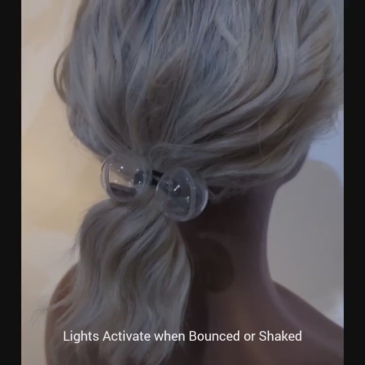 LED Hair Tie in Ponytail Video - Light Up Hair Accessory - Illuminated Hair Tie Glow Party, Night Run, New Years, Halloween Christmas Party