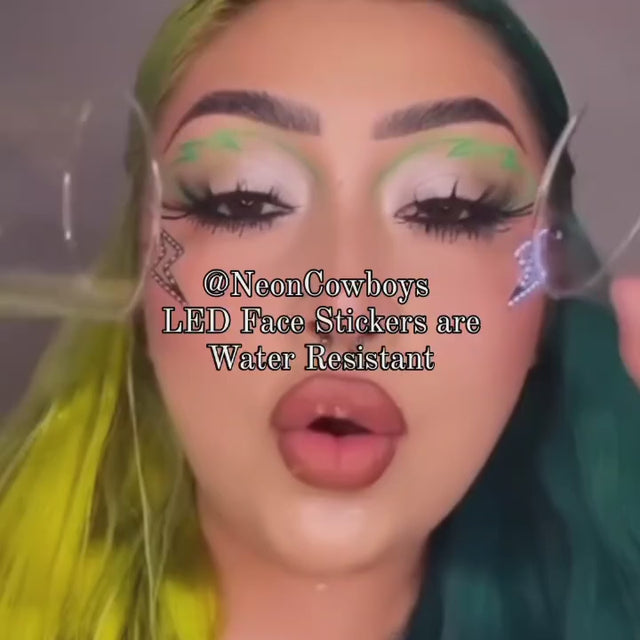 Lightning bolt LED face stickers for Pride events and LGBTQ+ festival celebrations