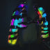 LED zebra faux fur cropped jacket — color-changing lights demo, light up festival coat