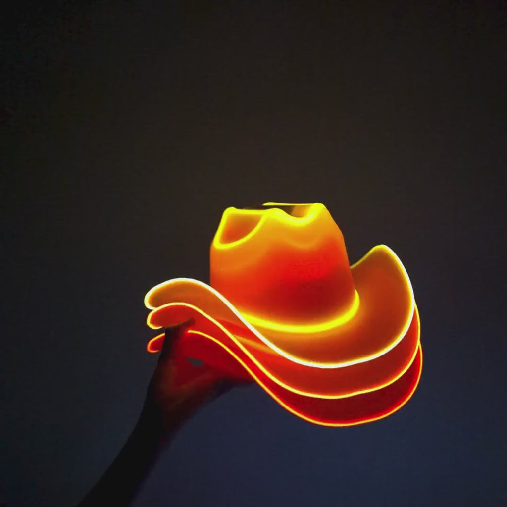 Rainbow LED Cowboy Hats Collection Video - Stacked Light Up Cowgirl Hats in Pride Colors - Festival Headwear for Beyonce Cowboy Carter Tour - LGBTQIA+ Parade Party Accessories