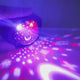 Close-up video of purple star projector creating vibrant light patterns for enhanced roller skating visibility and disco atmosphere at skating rink events and birthday parties
