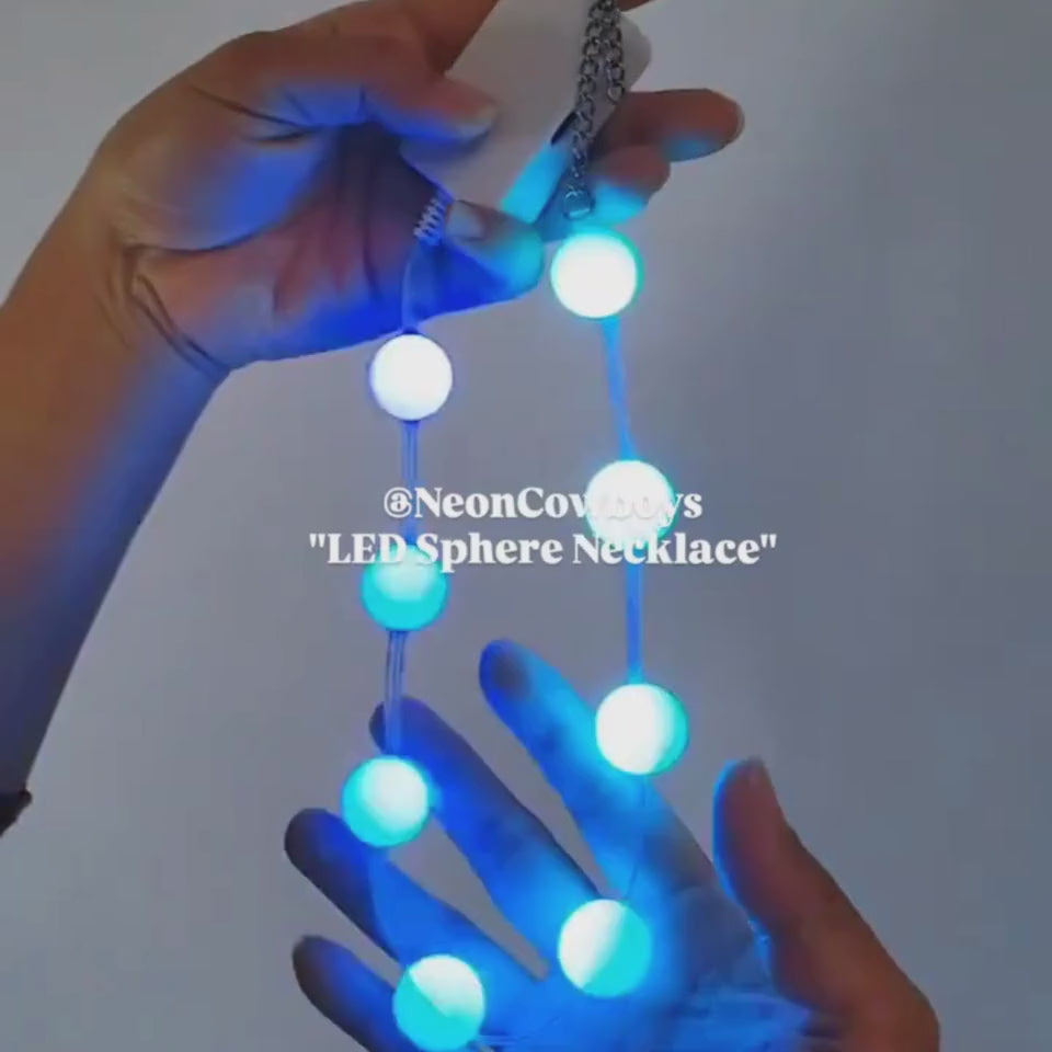 Viral LED Ball Necklace Video - Illuminated Sphere Beads for Glow Parties - Light Up Party Favor Gifts for Weddings and Corporate Night Events Las Vegas
