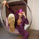 Purple cowboy hat glowing bright with LED lights perfect for rave festivals electronic dance parties and western costumes
