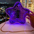 Purple LED Star Purse - Light Up Crossbody Bag with Glitter Holographic and Gold Chain - Glowing Fashion Accessory for Festivals and Concerts