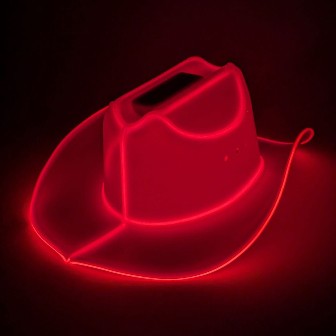 Red LED Neon Cowboys Hat - Neon Cowboys - Neon Cowboys Hat - 