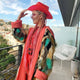 Red cowgirl hat with LED lights perfect for festival fashion Coachella outfits electronic dance events and western costumes