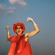 Red neon cowgirl hat with LED lights ideal for luxury yacht party celebrations summer events and western costume fashion