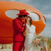 Red cowboy hat with LED lights glowing ideal for luxury event planning high end parties and western costume celebrations