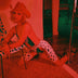 Red LED cowgirl hat glowing perfect for pole dancing performances burlesque entertainment and western costume nightclub fashion