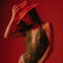 Red neon cowgirl hat with LED lights perfect for luxury event planning high end parties and western costume celebrations