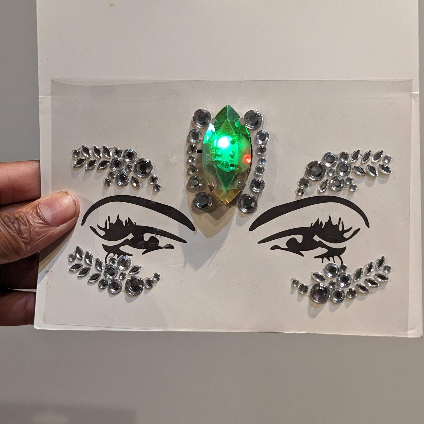 Rhinestone LED Face Jewelry Gems - Neon Cowboys - rhinestonefacejewelry