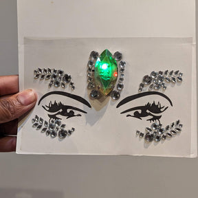 Rhinestone LED Face Jewelry Gems - Neon Cowboys - rhinestonefacejewelry