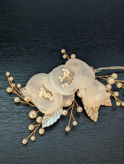 SAMPLE SALE - White Floral Hairpin with Beads - FINAL SALE (Estimated delivery 3 weeks ships from Factory) - Neon Cowboys - 