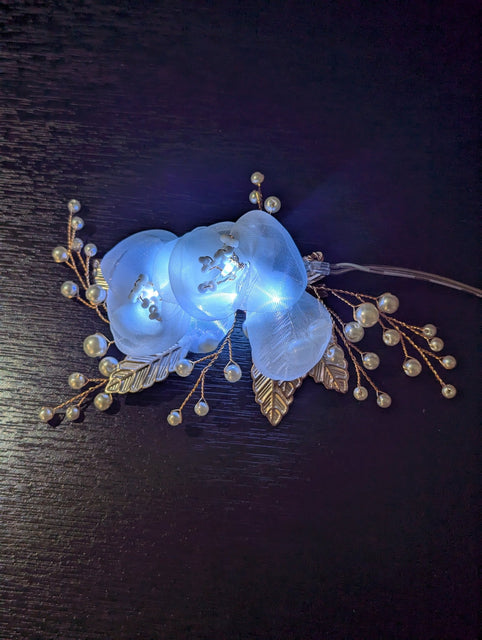 SAMPLE SALE - White Floral Hairpin with Beads - FINAL SALE (Estimated delivery 3 weeks ships from Factory) - Neon Cowboys - 