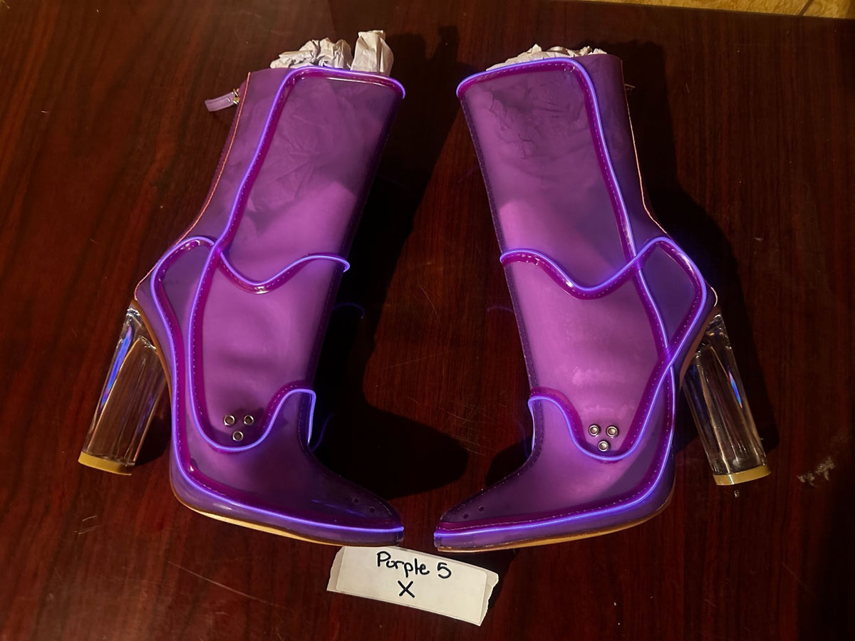 Size 5 Purple X - OPM Boot (FINAL SALE) - Neon Cowboys - 