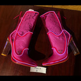 Size 8 Pink J - OPM Boot : Minor Light Skips (FINAL SALE) - Neon Cowboys - 