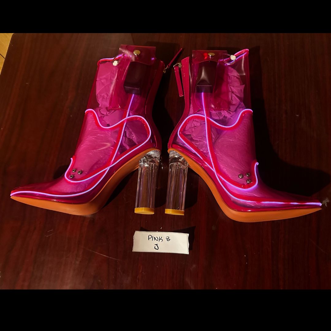 Size 8 Pink J - OPM Boot : Minor Light Skips (FINAL SALE) - Neon Cowboys - 