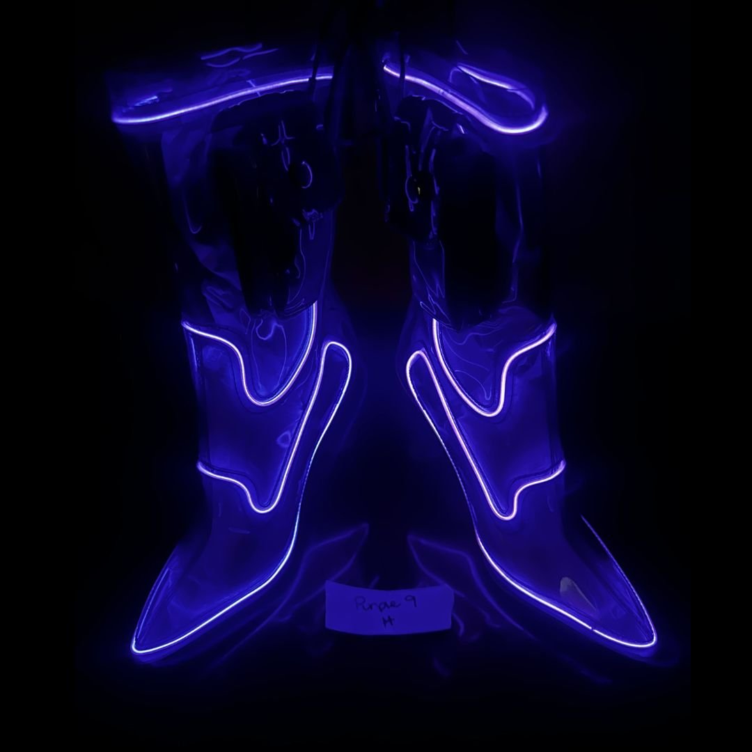 Size 9 Purple H - OPM Boot (FINAL SALE) - Neon Cowboys - 