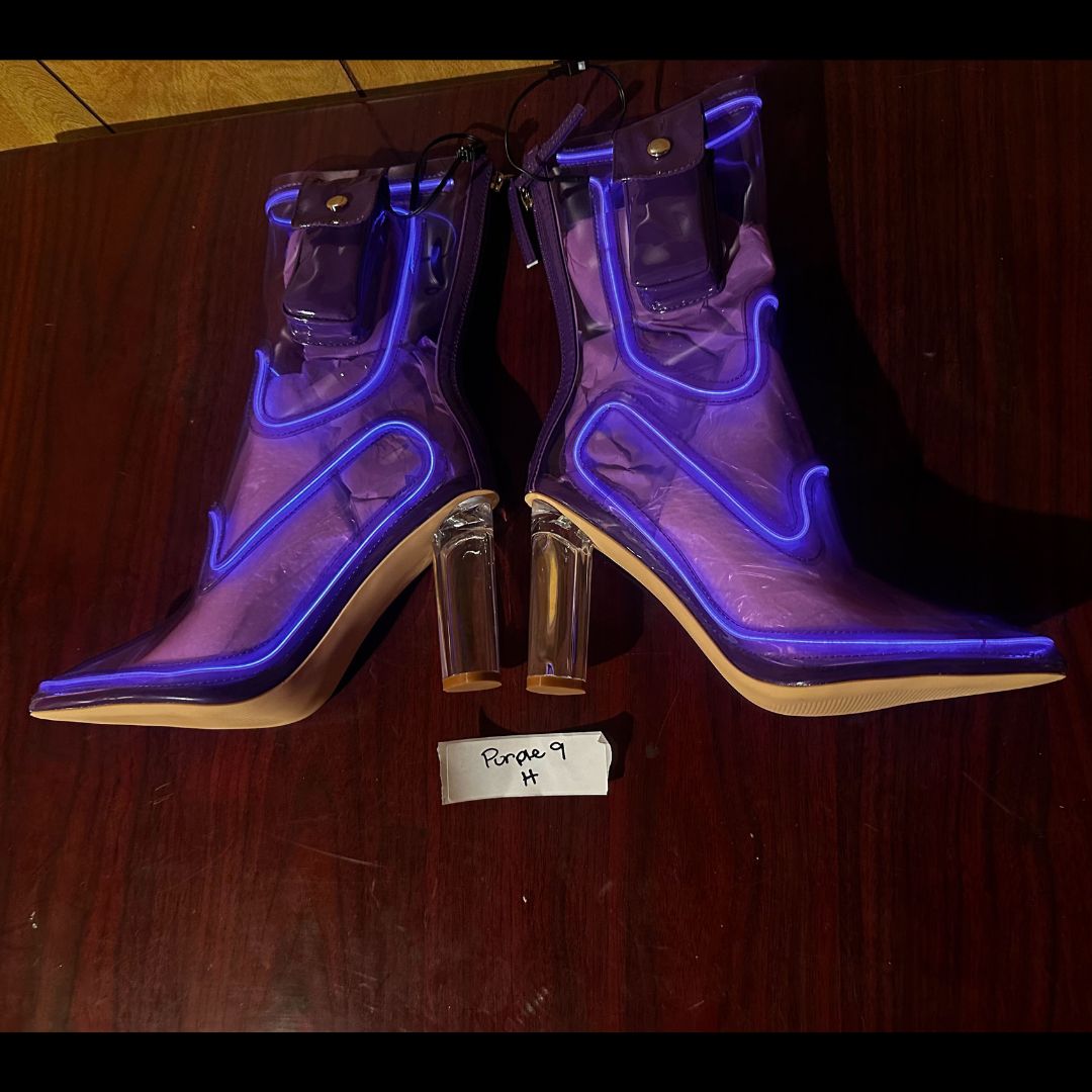 Size 9 Purple H - OPM Boot (FINAL SALE) - Neon Cowboys - 
