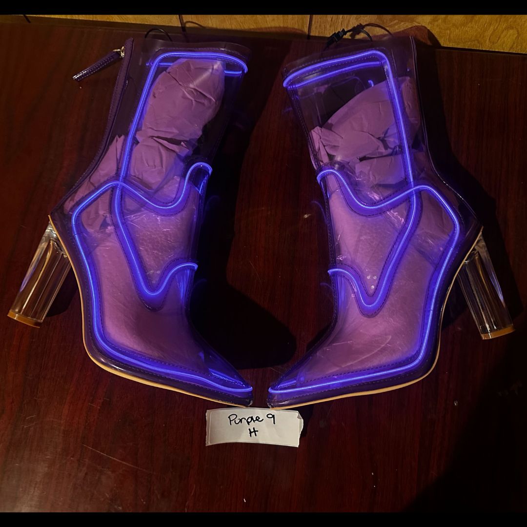 Size 9 Purple H - OPM Boot (FINAL SALE) - Neon Cowboys - 