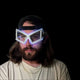 LED space sunglasses pink geometric design light up space cowgirl eyewear perfect for music video shoots photo sessions electronic dance music festivals